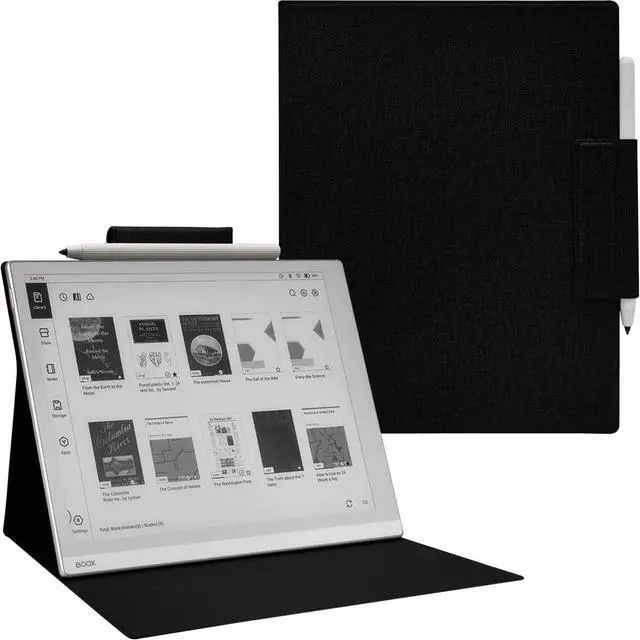 Main image of GOVTVA Magnetic Stand Case for Onyx Boox Tablet Go 10.3 (2024 Released) Ultra-Thin Lightweight Leather Cover with Magnetic Pen Buckle, Auto Sleep/Wake, Magnetic Closure (Cloth Black)