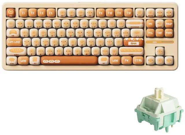 Main image of Akko TAC87 Bun Wonderland Gaming Keyboard Hot-Swappable Tri-Mode Mechanical Keyboard with PBT MOG Profile Keycaps, Cilantro Switch