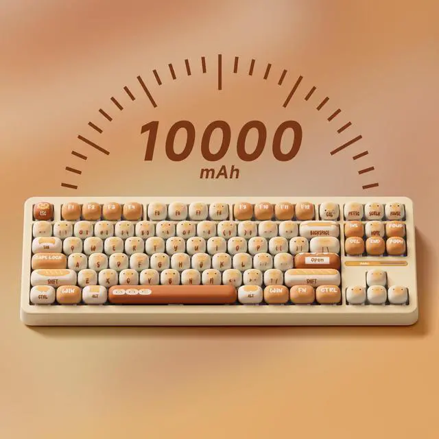 Alt view image 2 of 5 - Akko TAC87 Bun Wonderland Gaming Keyboard Hot-Swappable Tri-Mode Mechanical Keyboard with PBT MOG Profile Keycaps, Cilantro Switch