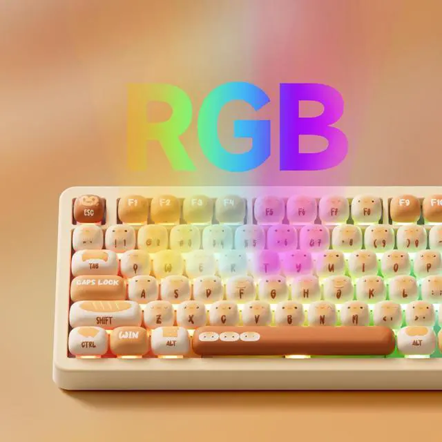 Alt view image 3 of 5 - Akko TAC87 Bun Wonderland Gaming Keyboard Hot-Swappable Tri-Mode Mechanical Keyboard with PBT MOG Profile Keycaps, Cilantro Switch