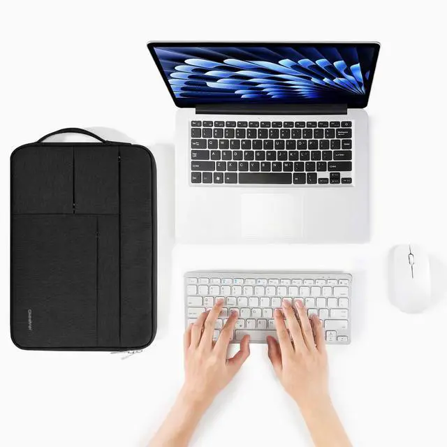 Alt view image 4 of 5 - Omnpak for 15.3 inch MacBook Air Case Sleeve Compatible with 16 inch MacBook Pro M4/M3/M2/M1 Pro/Max,Multi Pockets with Side Handle Protective Carrying Case for 15 inch MacBook Air M4/M3/M2