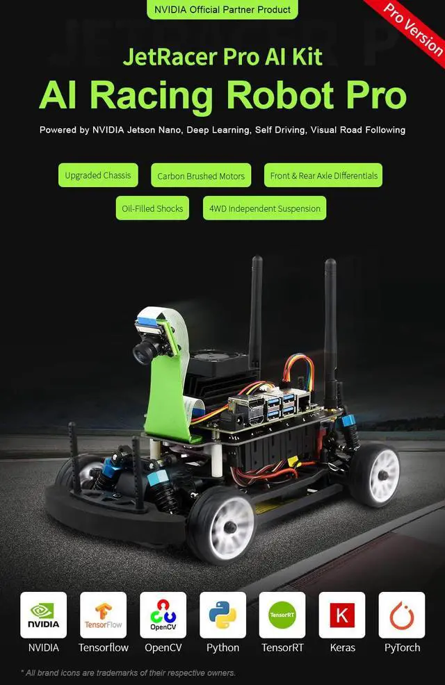 Alt view image 2 of 5 - Waveshare JetRacer Pro AI Kit, High Speed AI Racing Robot Powered by Jetson Nano, Include Waveshare Jetson Nano Dev Kit 4GB (NOT Support Nano 2GB)