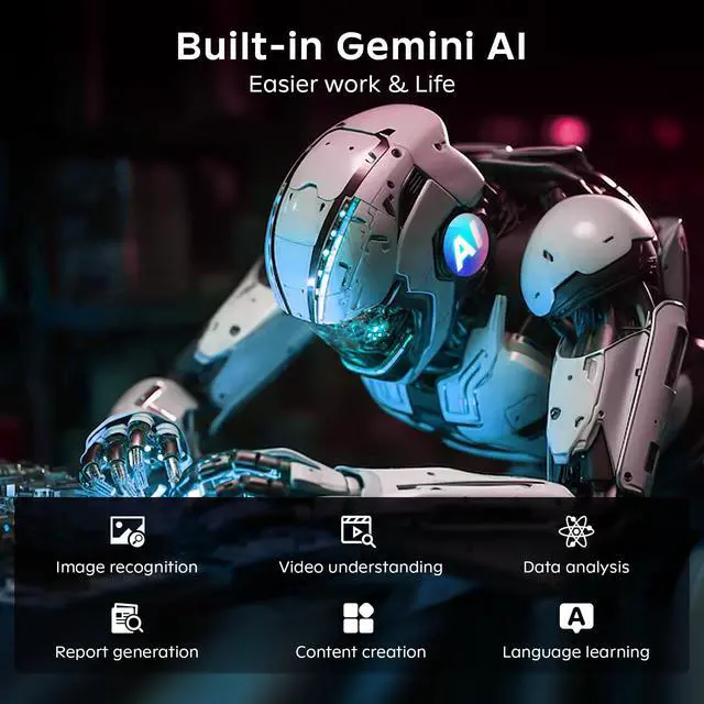 Alt view image 2 of 5 - Android 16 Tablet 11 Inch with Gemini AI, T7250 Octa-Core, 24GB RAM + 256GB ROM /2TB TF, 16MP+8MP, 1920x1200 IPS HD Display, 8000mAh, Widevine L1, GPS, 2 in 1 Tablets with Keyboard Mouse Stylus