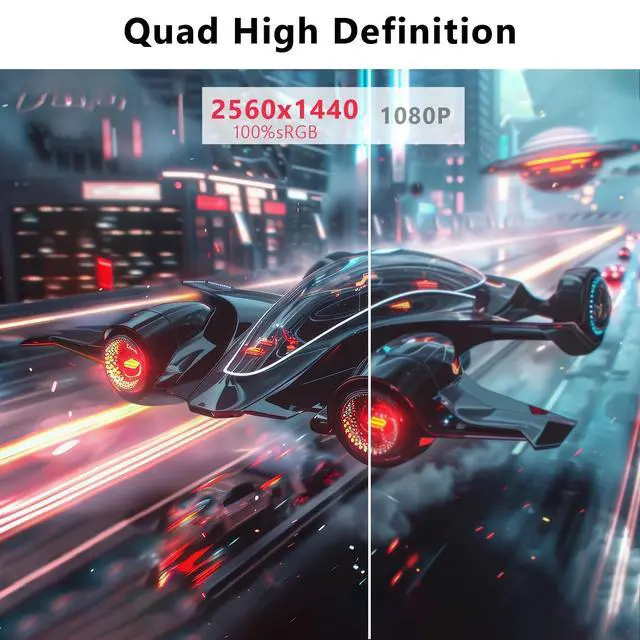 Alt view image 3 of 5 - Showscren 27inch 2K Monitor, QHD 2K(2560X1440) 240hz IPS Panel Screen 100% sRGB Integrated Speakers, Gaming Computer Monitor