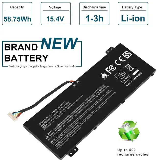 Alt view image 4 of 5 - AP18E7M Battery for Acer Nitro 5 AN515-44 AN515-54 AN517-51 Nitro 7 AN715-51, Aspire 7 A715-74G, Predator Helios 300 PH315-52 PH317-53, Triton 300 PT315-51, AP18E8M 4ICP4/69/90 4ICP4/70/88 KT00407009