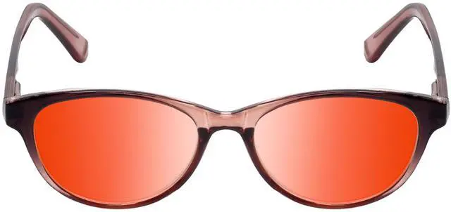 Alt view image 5 of 5 - Medspex Corinne McCormack Polly Color Therapy Reading Glasses +0.75 Pink Black Fade/Orange Womens Fluorescent Light Sensitivity Chromotherapy Chakra Healing