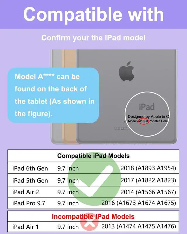 Alt view image 2 of 5 - MePadKey Touchpad Keyboard Case for iPad 6th 2018/5th Generation 2017 9.7 inch, 7-Color Backlight Type-C Charging Keyboard with Pencil Holder Cover Fit iPad Air 2/Pro 9.7 (Purple)