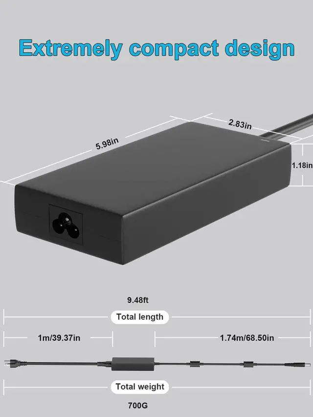 Alt view image 3 of 5 - HSXIRQA 180W 130W Power Supply Cord Compatible with Dell Dock WD15 WD19 WD19S UD22 WD25 SD25 D6000 D6000S K20A K17 K22A Thunderbolt TB16 TB15 K16A WD22TB4 SD25TB4 WD19TB WD19TBS Docking Station