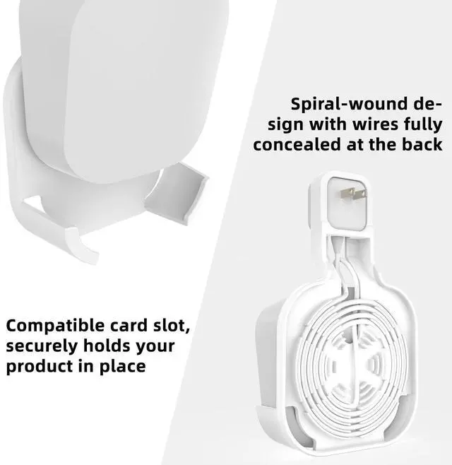 Alt view image 4 of 5 - Outlet Wall Mount for eero 7, No-Drill Plug Adapter with Hidden Cable Management, Space-Saving for Dual-Band Mesh System (3 Pack)