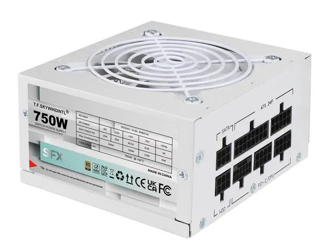 Main image of SFX Power Supply 750W, 80 Plus Gold Gaming PSU with PCIe 5.0, Fully Modular, Ultra-Quiet Fan, 110V/220V Full Voltage & Multi-Protection for Desktop PC Server (White)