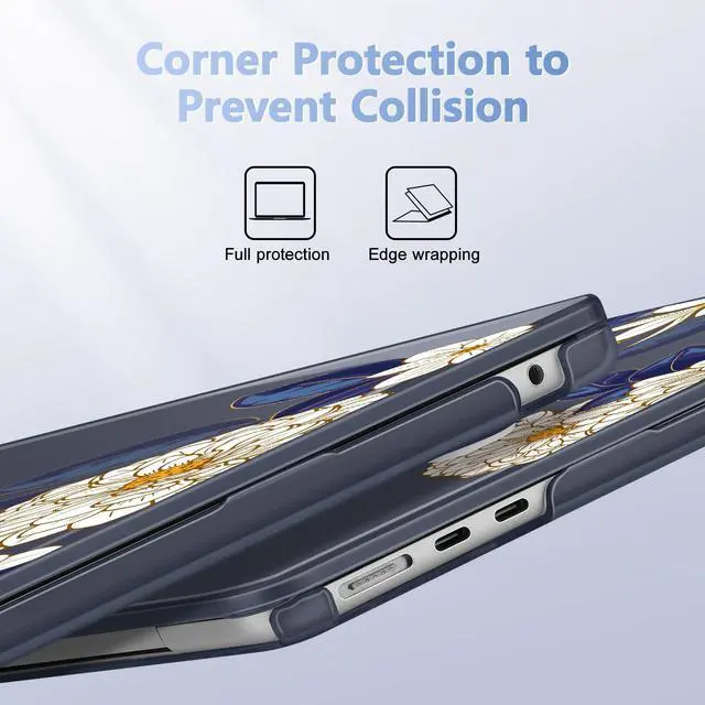 Alt view image 2 of 5 - May Chen [2025 New Pattern] for MacBook Air 13.6 inch Case M2 M3 M4 Chip Model: A2681 A3113 A3240, 2022-2025 Release, Plastic Hard Shell Cover with Screen Protector & Keyboard Skin - Luxury Floral