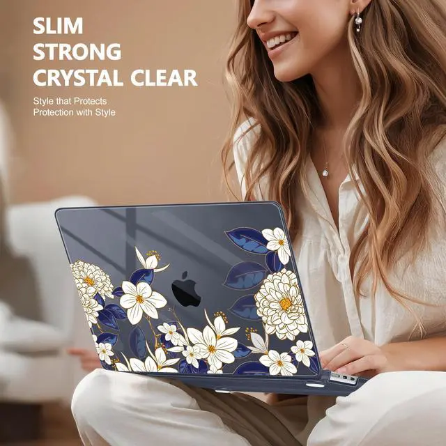 Alt view image 3 of 5 - May Chen [2025 New Pattern] for MacBook Air 13.6 inch Case M2 M3 M4 Chip Model: A2681 A3113 A3240, 2022-2025 Release, Plastic Hard Shell Cover with Screen Protector & Keyboard Skin - Luxury Floral