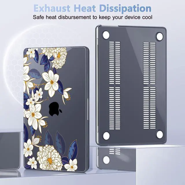 Alt view image 4 of 5 - May Chen [2025 New Pattern] for MacBook Air 13.6 inch Case M2 M3 M4 Chip Model: A2681 A3113 A3240, 2022-2025 Release, Plastic Hard Shell Cover with Screen Protector & Keyboard Skin - Luxury Floral