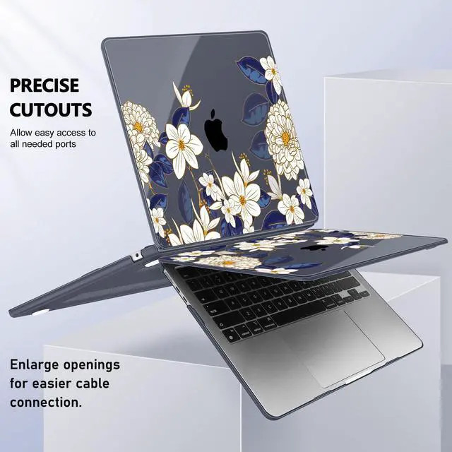 Alt view image 5 of 5 - May Chen [2025 New Pattern] for MacBook Air 13.6 inch Case M2 M3 M4 Chip Model: A2681 A3113 A3240, 2022-2025 Release, Plastic Hard Shell Cover with Screen Protector & Keyboard Skin - Luxury Floral