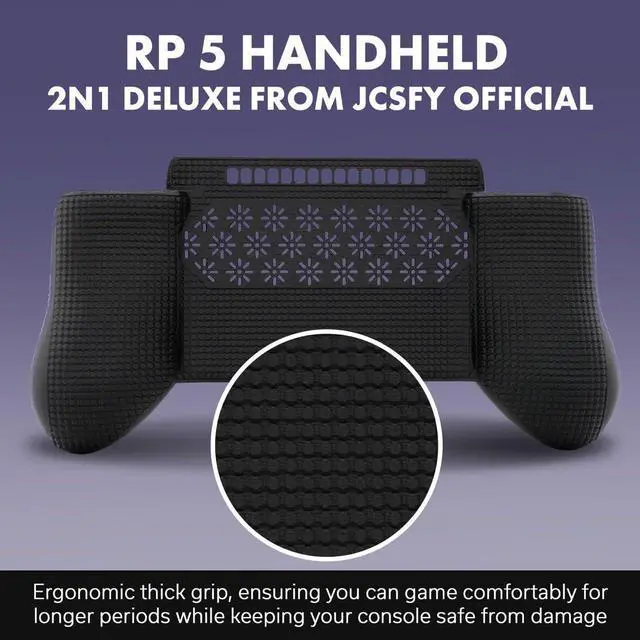 Alt view image 2 of 5 - Felt Grip 2-in-1 for Retroid Pocket 5 & G2 Black Reversible Screen Cover & Thick Comfort Grip Case with Felt Wrap Ergonomic RP 5 G2 Handheld 2n1 Deluxe from JCSFY Official