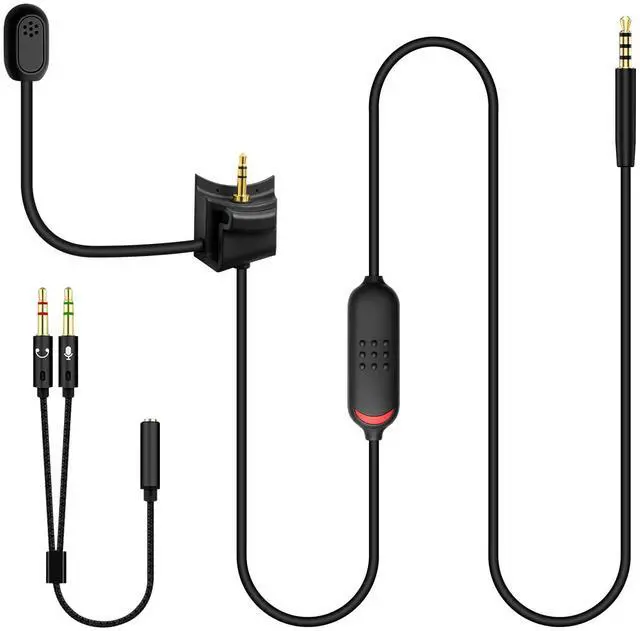 Main image of CLANMOU Universal Detachable Boom Mic for Bose QuietComfort 35 II(QC35 II) & Quiet Comfort 35(QC35) Headphones  Compatible with PS5, PS4, Xbox One & PC (Built-in Mute Switch)