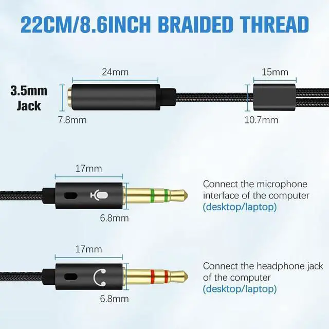 Alt view image 5 of 5 - CLANMOU Universal Detachable Boom Mic for Bose QuietComfort 35 II(QC35 II) & Quiet Comfort 35(QC35) Headphones  Compatible with PS5, PS4, Xbox One & PC (Built-in Mute Switch)