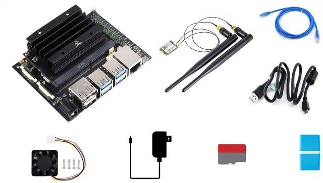 Main image of Waveshare Jetson Nano Development/Expansion Kit Alternative Solution of B01 Kit Come with Carrier Board Jetson Nano Module Official Heatsink and More Extra Free Accessories