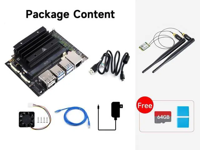 Alt view image 2 of 5 - Waveshare Jetson Nano Development/Expansion Kit Alternative Solution of B01 Kit Come with Carrier Board Jetson Nano Module Official Heatsink and More Extra Free Accessories