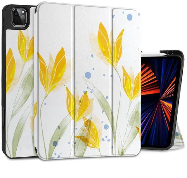 Main image of Yebiseven Case for iPad 9th/8th/7th Generation 10.2 inch, Shockproof Tablet Case for iPad 10.2 inch 2022 2020 2019, Soft TPU Back Cover with Auto Wake/Sleep & Pencil Holder, Botanical Watercolor