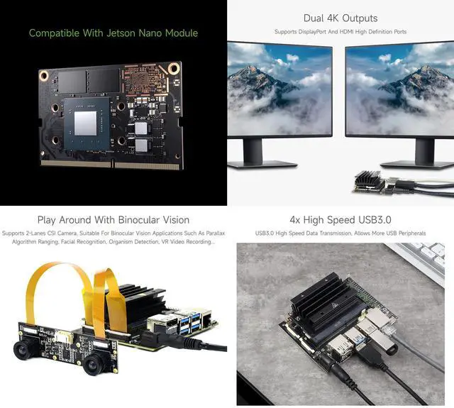 Alt view image 5 of 5 - Waveshare Jetson Nano Development/Expansion Kit Alternative Solution of B01 Kit Come with Carrier Board Jetson Nano Module Official Heatsink and More Extra Free Accessories