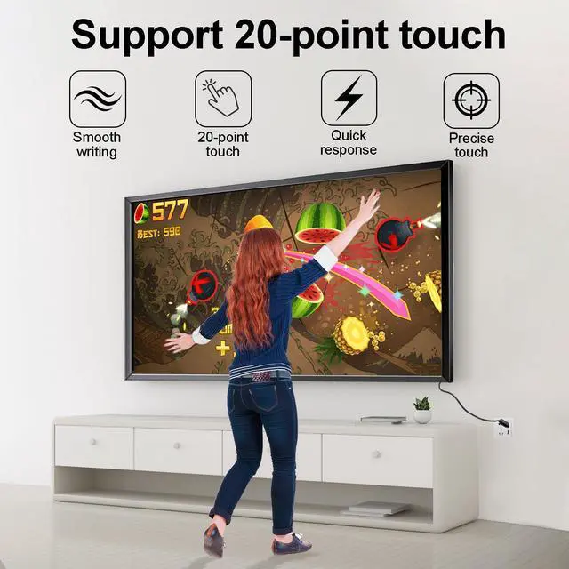 Alt view image 4 of 5 - WEILEHAPPY 55-Inch Infrared Touch Frame - Driver-Free Plug & Play Touch Screen Panel, Anti-Glare & High Sensitivity, Compatible with Touch Screen TVs, Smart Boards, Industrial Monitors (Black, 55 in)