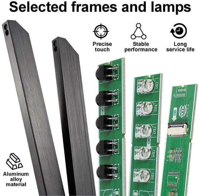 Alt view image 3 of 5 - WEILEHAPPY 55-Inch Infrared Touch Frame - Driver-Free Plug & Play Touch Screen Panel, Anti-Glare & High Sensitivity, Compatible with Touch Screen TVs, Smart Boards, Industrial Monitors (Black, 55 in)