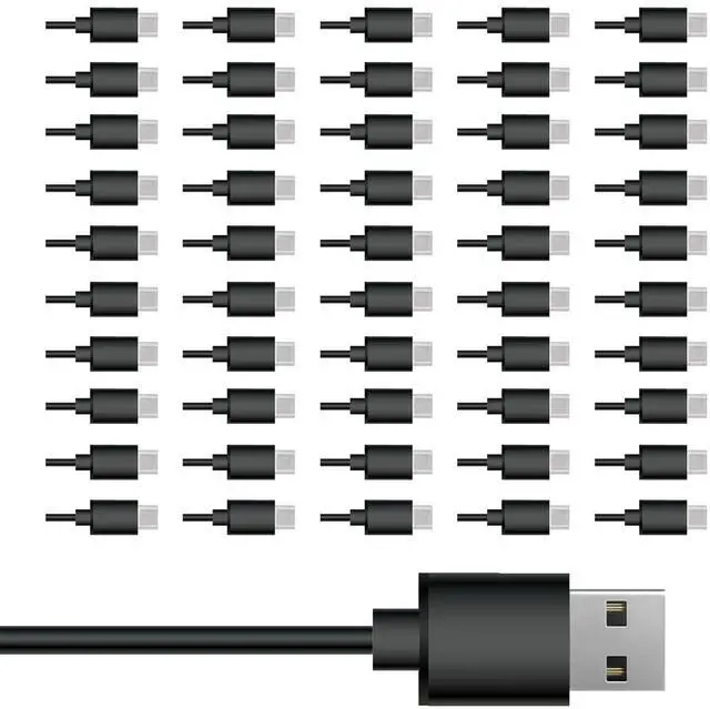 Main image of AGIPAXX USB C Cable 50 Pack 0.5FT USB 2.0 Cables,Bulk Type C Charging Cords Black