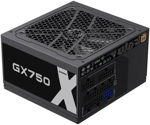 Alt view image 2 of 5 - GAMEMAX GX-750 80 Plus Gold Power Supply, LLC and DC-DC Circuit, FDB Fan, Fully Modular, Black