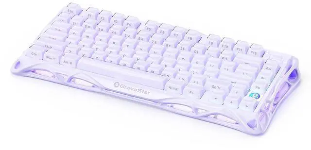 Main image of GravaStar Mercury V75 Gaming Keyboard  HallEffect MagneticSwitch Keyboard, 79Key, 8000Hz Polling, 0.005RT, Wired USB-C, RGB Backlit, Adjustable Actuation, SemiAluminum Chassis (Lavender Purple)