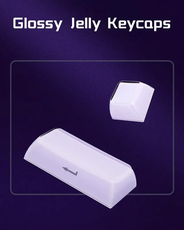 Alt view image 5 of 5 - GravaStar Mercury V75 Gaming Keyboard  HallEffect MagneticSwitch Keyboard, 79Key, 8000Hz Polling, 0.005RT, Wired USB-C, RGB Backlit, Adjustable Actuation, SemiAluminum Chassis (Lavender Purple)