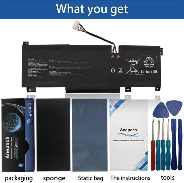 Alt view image 3 of 5 - Anepoch BTY-M492 Laptop Battery Replacement for MSI WF66 WF76 11UI 11UJ Katana GF66 11UD 12UG 12UX GF76 11UE 12UD Crosshair 15 17 A11UCK A11UDK A11UEK Sword 15 A11U A11UD A11UE Pulse GL66 GL76 7506