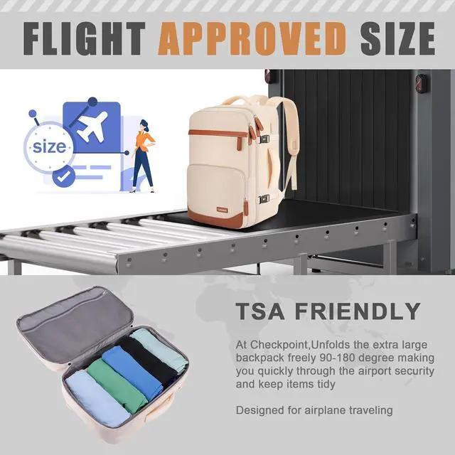 Alt view image 5 of 5 - Velaybor 50L Travel Backpack with USB Charging Port, Water-Resistant Carry On Backpack for Men Women, Business Laptop Backpack for Trips & Commutes, Fits 18 Inch Laptop