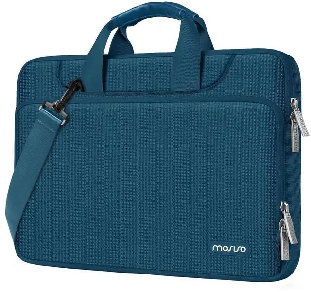 Main image of MOSISO 360 Protective Laptop Shoulder Bag Compatible with MacBook Air 13 inch M4 M3 M2 M1 2025-2018/Pro M2 M1 2025-2016,Matching Color Sleeve with Belt,Teal Green