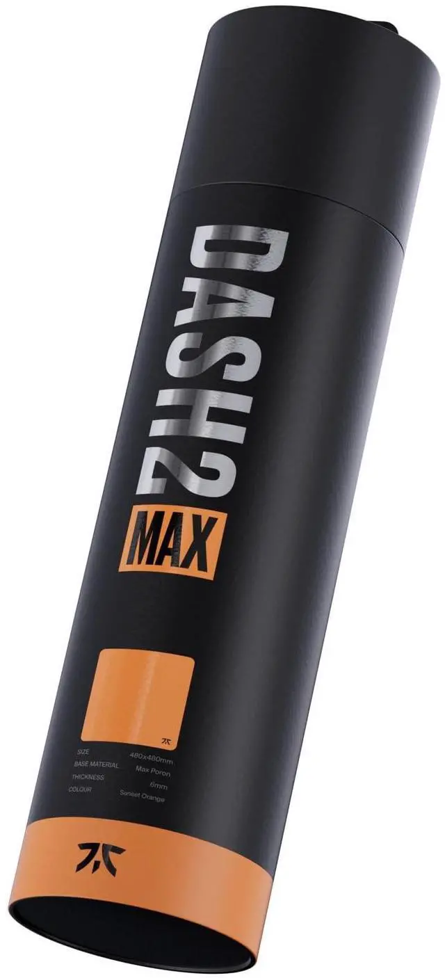 Alt view image 4 of 5 - Fnatic MAX Dash L Pro Gaming Mouse Pad, Orange Smooth Cloth Control Surface, Water Resistant Coating, with Non-Slip PORON Foam Base & Micro-Knit Stitched Edges (Size 18.9" x 15.85" x 0.24")