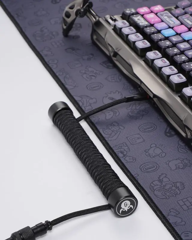 Alt view image 2 of 5 - GravaStar Coiled Aviator USB Cable, Suitable Mechanical Keyboard - Black