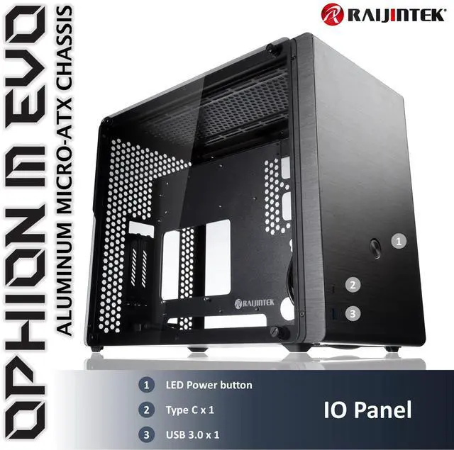Alt view image 2 of 5 - RAIJINTEK Ophion M Evo TGS Micro-ATX, Tempered Glass
