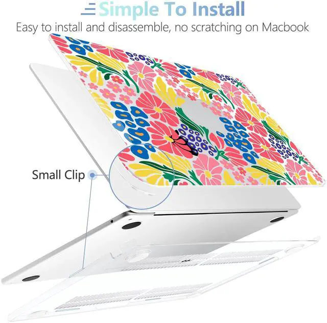 Alt view image 5 of 5 - MEEgoodo for M4/M3/M2 MacBook Air 15.3 inch Case 2025 2024 2023, Case Fit Model (A3241/A3114/A2941) for MacBook Air 15 inch, Laptop Hard Shell with Keyboard Cover, Groovy Flower
