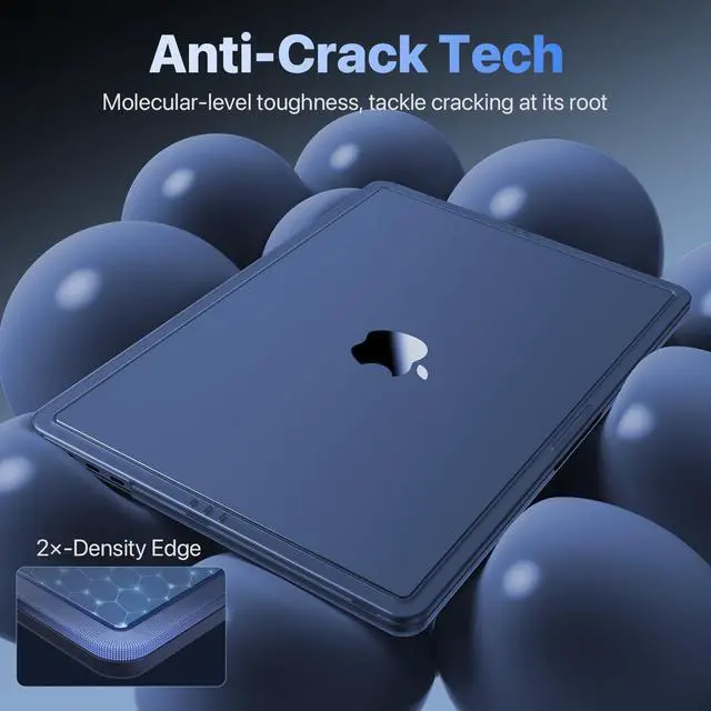 Alt view image 3 of 5 - Soonjet for MacBook Pro 14 inch Case | 2025-2021 M5 M4 M3 M2 M1 Pro/Max | Anti-Crack Upgrade | 100% Match Official Color | Protective Hard Shell Laptop CoverArmor Midnight