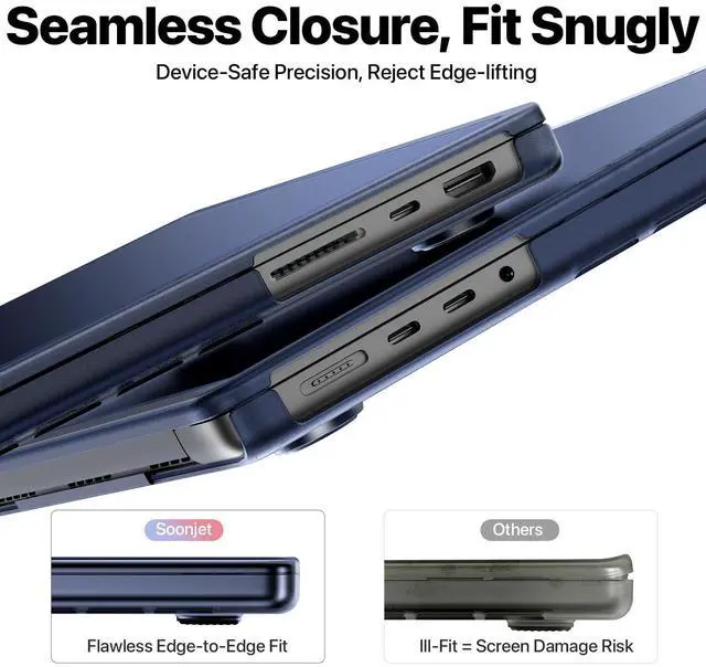 Alt view image 4 of 5 - Soonjet for MacBook Pro 14 inch Case | 2025-2021 M5 M4 M3 M2 M1 Pro/Max | Anti-Crack Upgrade | 100% Match Official Color | Protective Hard Shell Laptop CoverArmor Midnight
