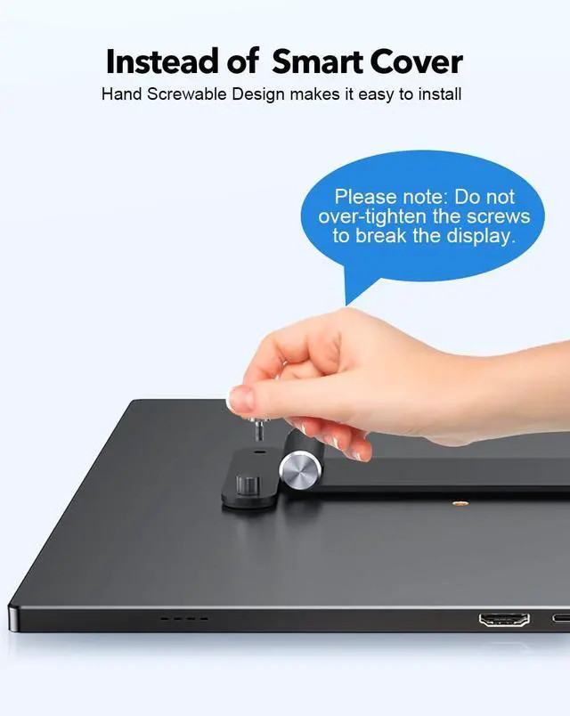 Alt view image 3 of 5 - UPERFECT Portable Monitor Stand with Hand Screw, 7 to 18.5 inch Freestanding Desk Mount with Swivel/Tilt/Rotation, Fits Monitor with M3/M4*75MM VESA