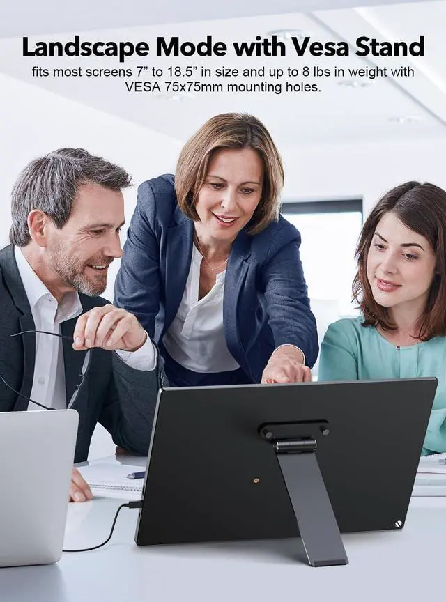 Alt view image 4 of 5 - UPERFECT Portable Monitor Stand with Hand Screw, 7 to 18.5 inch Freestanding Desk Mount with Swivel/Tilt/Rotation, Fits Monitor with M3/M4*75MM VESA