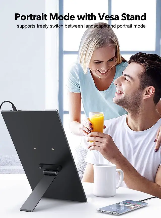 Alt view image 5 of 5 - UPERFECT Portable Monitor Stand with Hand Screw, 7 to 18.5 inch Freestanding Desk Mount with Swivel/Tilt/Rotation, Fits Monitor with M3/M4*75MM VESA