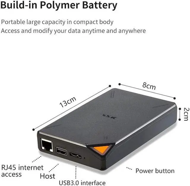 Alt view image 2 of 5 - SSK 1TB Personal Cloud External Wireless Hard Drive Portable NAS Storage with WiFi Hotspot for Travel, Support Auto Backup Connect SD Card Reader Share Data for iPhone iPad Tablet Laptop
