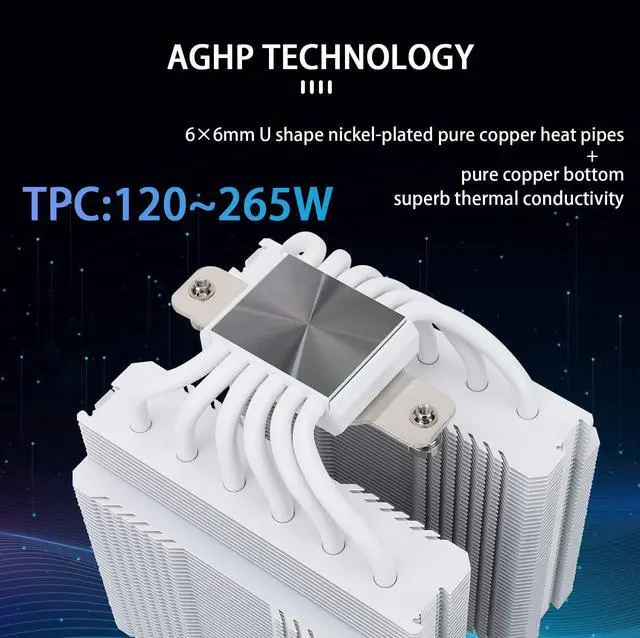Alt view image 2 of 5 - Thermalright Peerless Assassin 120 SE ARGB White CPU Air Cooler,6 Heat Pipes Cpu cooler,Dual 120mm TL-C12CW-S PWM Fan,Aluminium Heatsink Cover,AGHP Technology,for AMD AM4/AM5 Intel 1700/115X/1200/1851