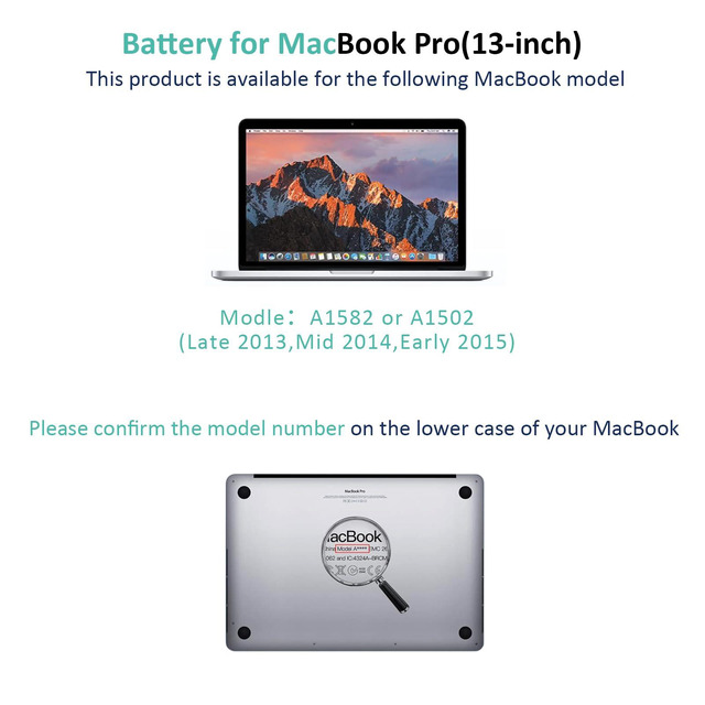 Batteria Generic A1493 A1582 6330mAh Per MacBook Pro 13” A1502 Retina – Compatibile 2013-2015