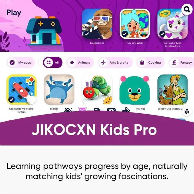 Alt view image 3 of 5 - JIKOCXN Kids Tablet, Android 15 Tablet for Kids 10 inch Octa-Core with Case, 24GB RAM 64GB ROM 1TB TF Card Expandable for Toddler Children, Parental Control, Dual Camera, BT5.0, WiFi, Gift