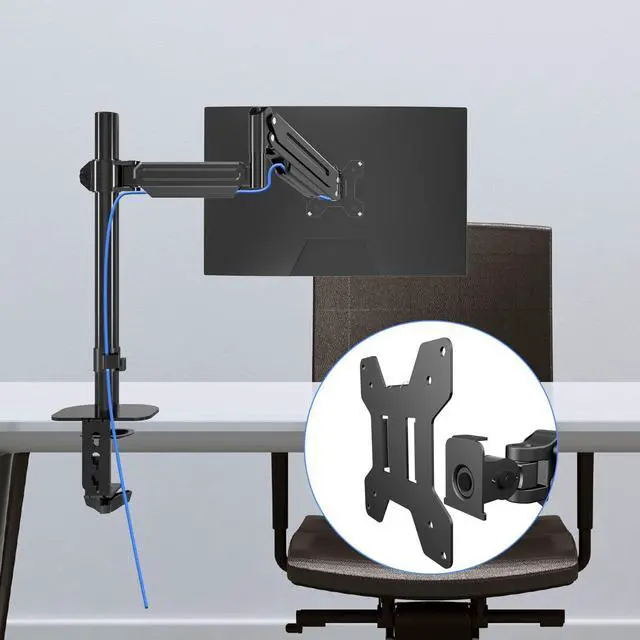 Alt view image 5 of 5 - Pholiten Premium Single Monitor Arm for 13-32 Inch Computer Holds 22 lbs,Gas Spring Monitor Stand for Desk with Swivel/Tilt/Rotation, VESA 75x75 or 100x100mm
