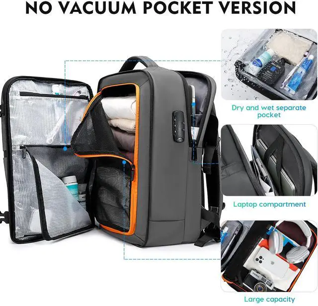 Alt view image 2 of 5 - BANGE Travel Backpack with TSA lock version can hold 15.6 inch Laptop suitable Daily Commute and Overnight Flight Approved Anti-theft Bag