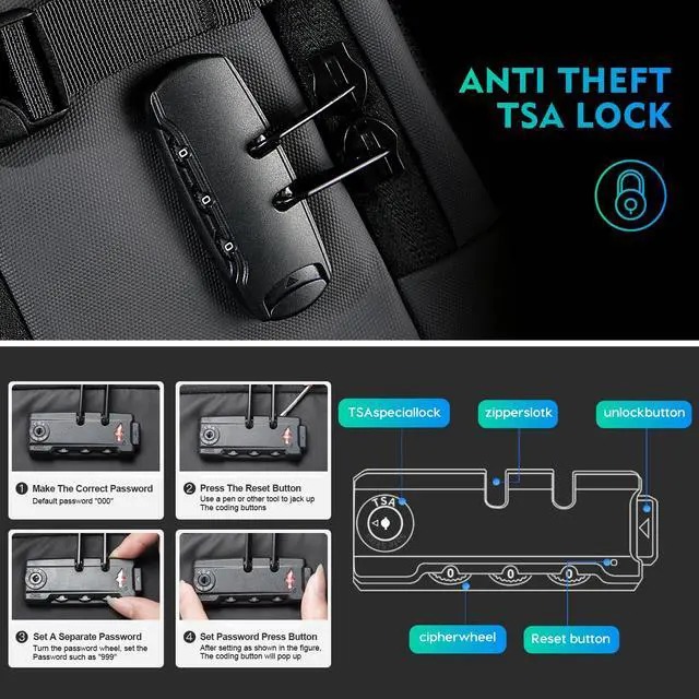 Alt view image 5 of 5 - BANGE Travel Backpack with TSA lock version can hold 15.6 inch Laptop suitable Daily Commute and Overnight Flight Approved Anti-theft Bag